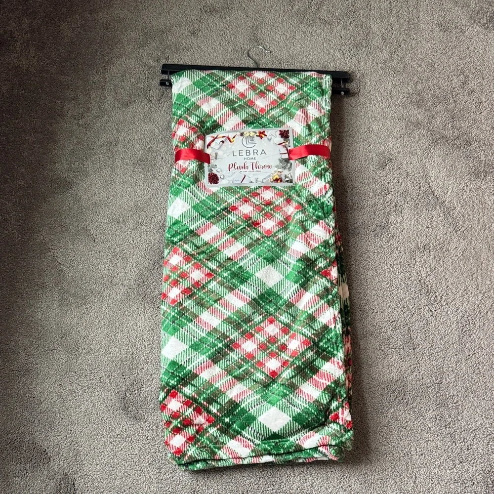 Lebra Home Christmas Plaid Plush Throw Blanket